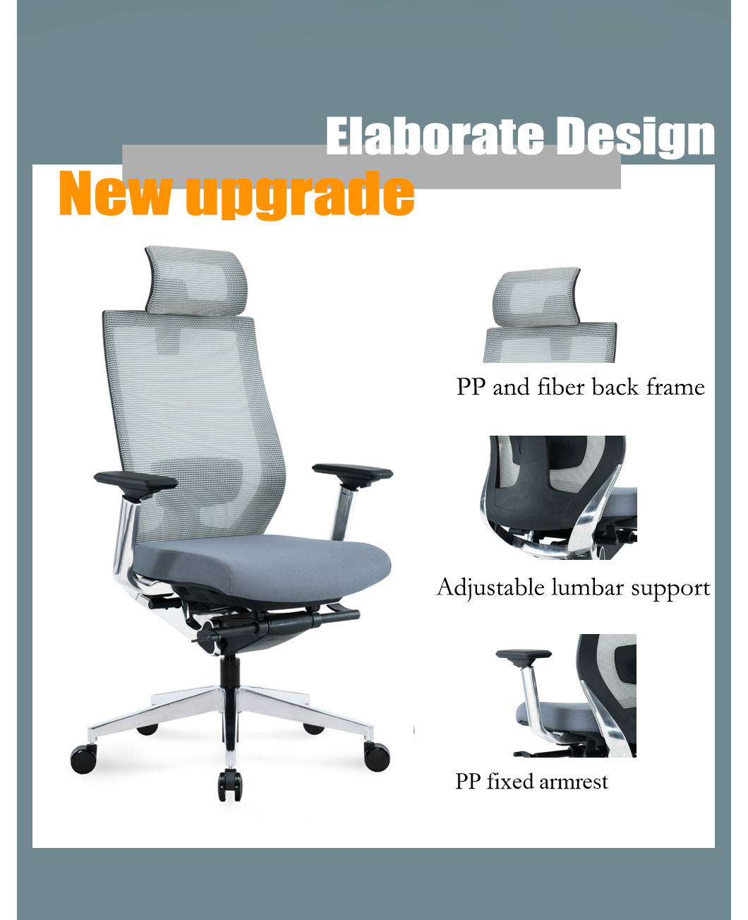 Modern Executive Mesh Office Chair with Headrest Adjustable Computer Gaming Chair Ergonomic Office Furniture