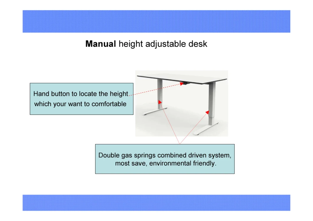 Modern Furniture Manual Height Adjustable Standing Office Workstation Desk Table Frame Desk Legs (MA017)