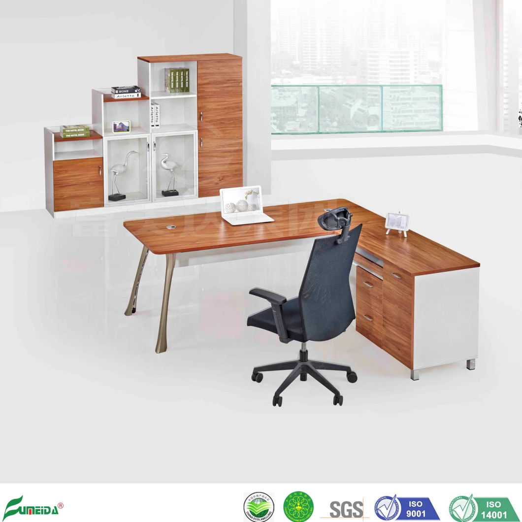 Metal Legs Office Furniture Melamine Flake Chipboard Manager Table Executive Desk