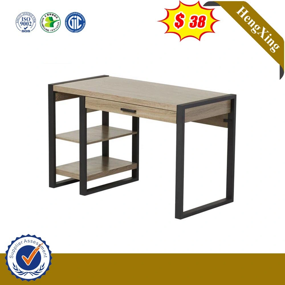 Simple Wooden Size Staff Office Desk Metal Legs Modern Computer Desk Standing Table