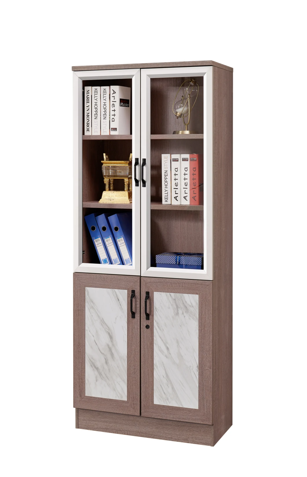 Hot Sale Modern Design MDF Wooden 2 Doors Bookshelf Office File Cabinet