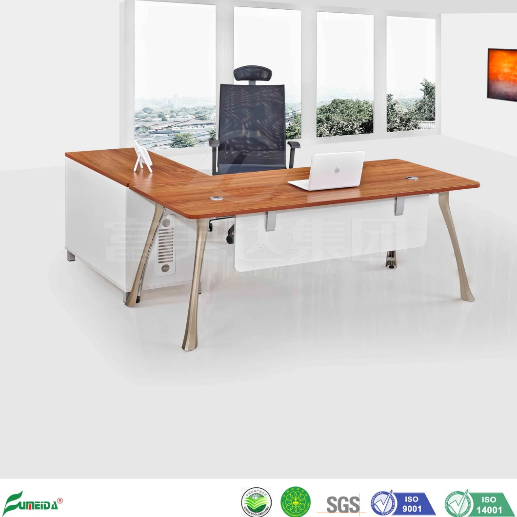 Metal Legs Office Furniture Melamine Flake Chipboard Manager Table Executive Desk