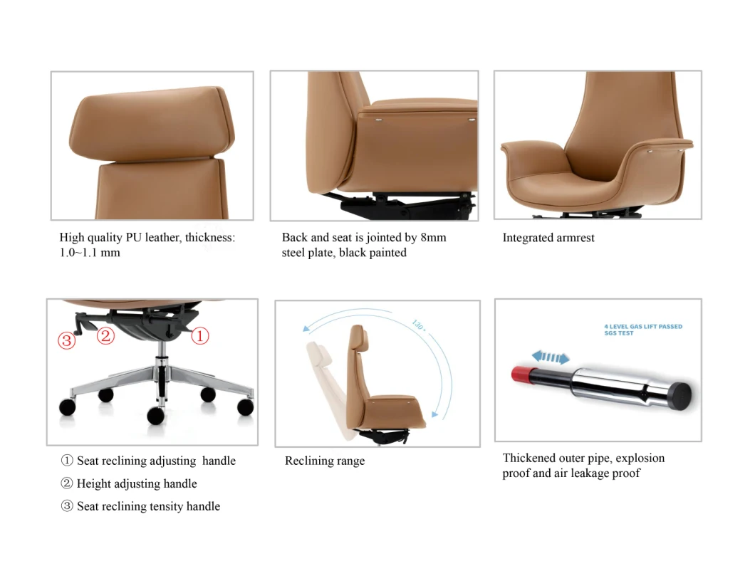 Boss Manager PU Leather Executive Swivel Style Office Ergonomic Chair