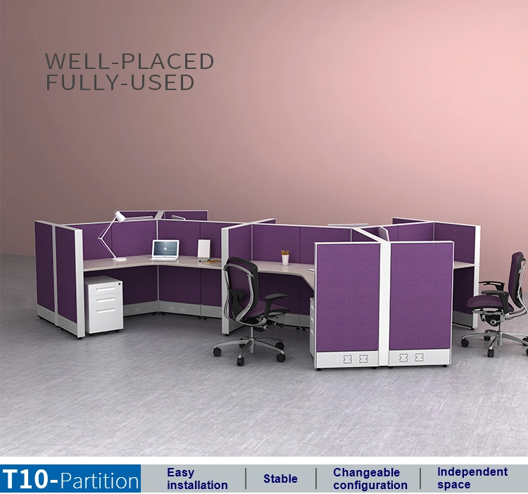 Hot Sale High Quality Modern Office Cubicle 120 Degree Office Workstation Partition for 6 Person