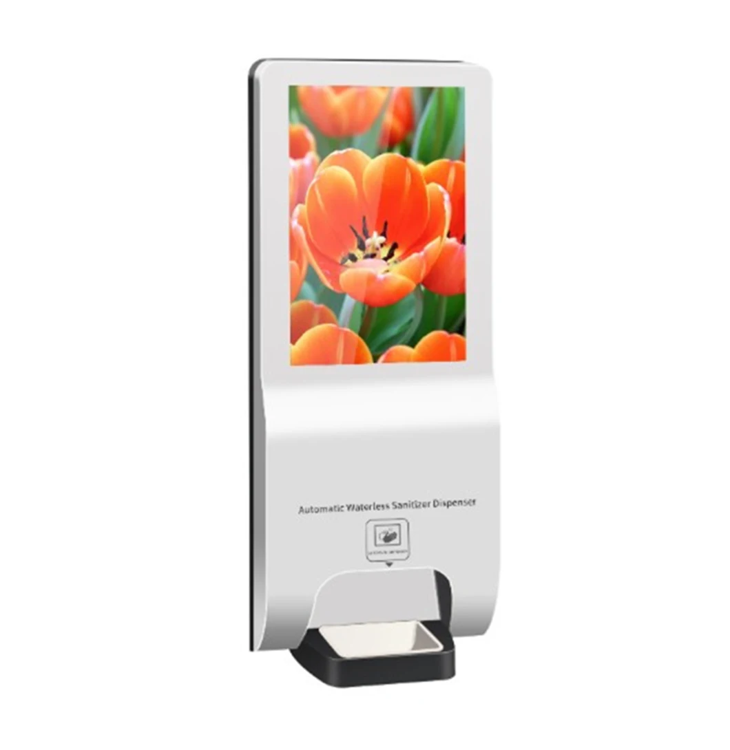 Ad Player Digital Sigange with Automatic Hand Sanitizer Dispenser for Hospital/Meeting Room/Reception Desk/Hotel