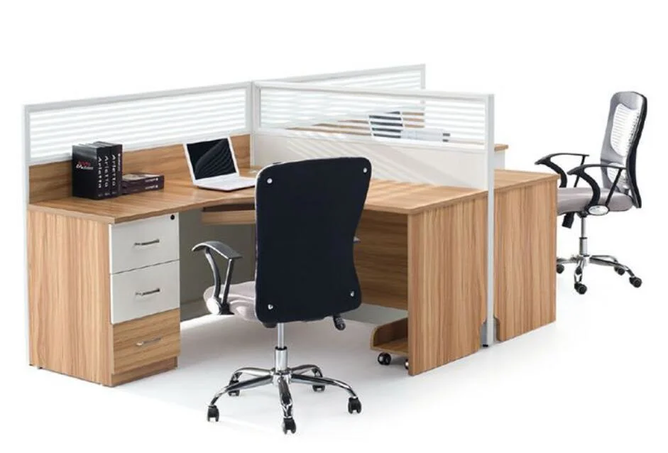 Melamine 2-Person Office Workstation Landing Partition Office Table Furniture (M-W1805-2)