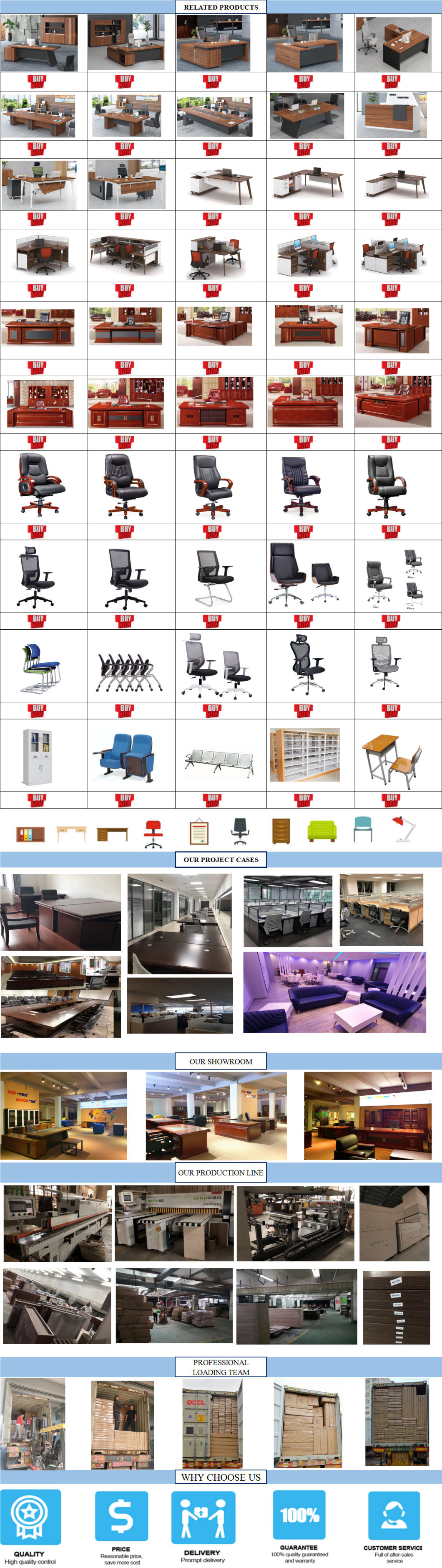 Melamine Wooden Modren Office Manager Desk Furniture Office Table (KB-2008)