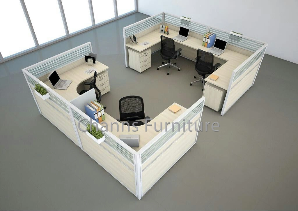 Project Design Office L Shape Table Wooden Office Cubicles with Partitions (CAS-W616)