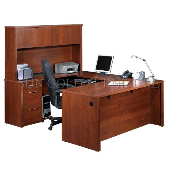 Wooden Office Desk Set Curved Desk with Side Table Bookcase (SZ-ODT614)
