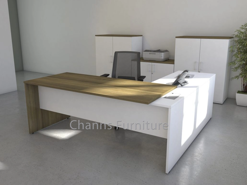 Elegant Design Manager Desk L Shape Office Table with Extension Desk (CAS-D41206)