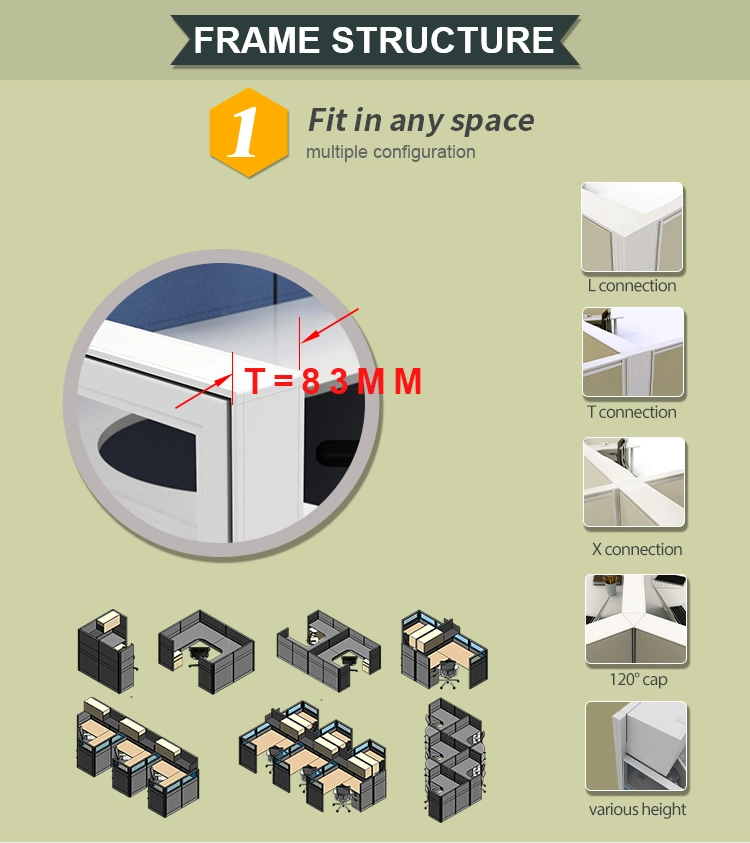 T10 Use Partition Cubicle Workstation Design Fabric Table High Quality Office Low Partition