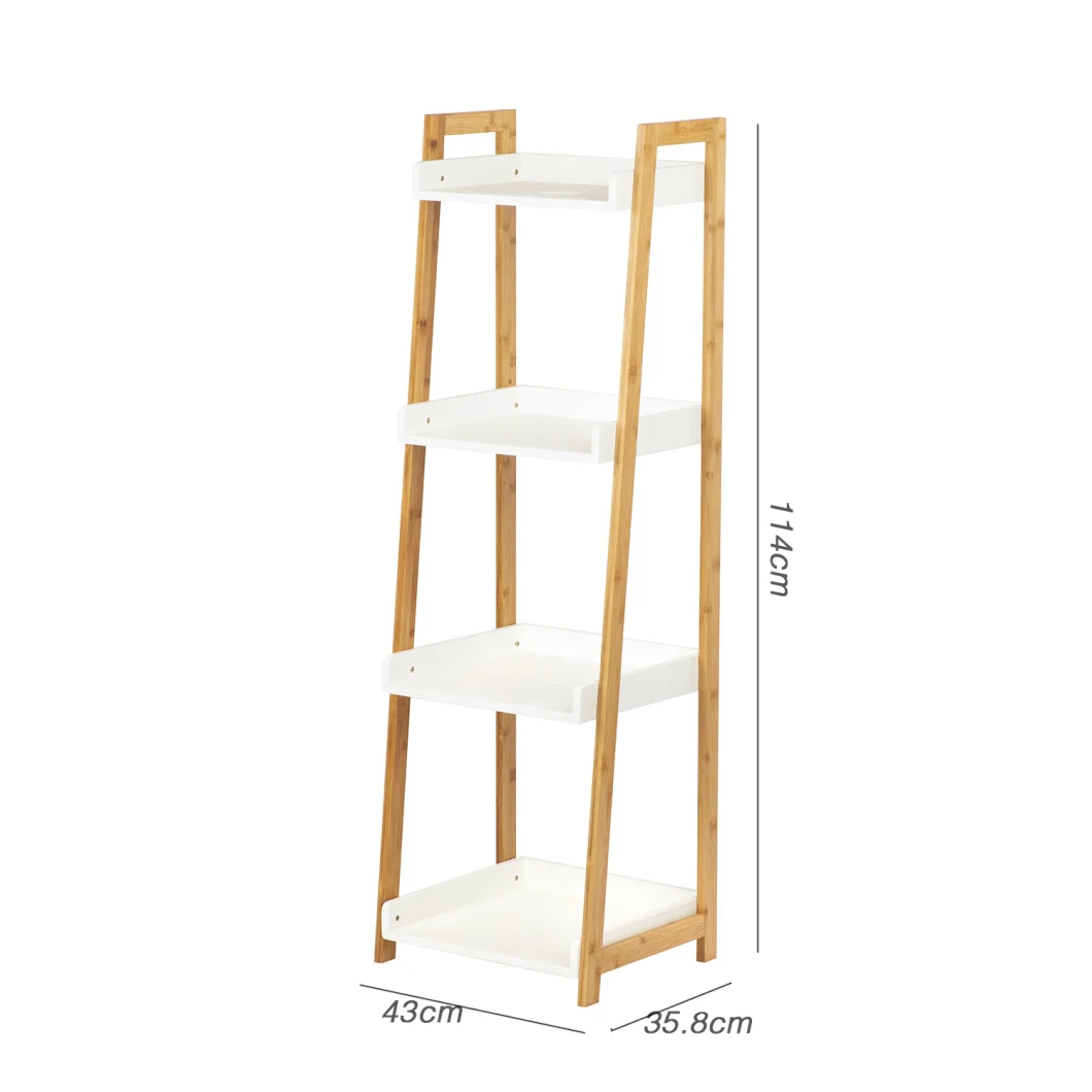 4 Shelf Ladder Bookcase for Home Office Storage