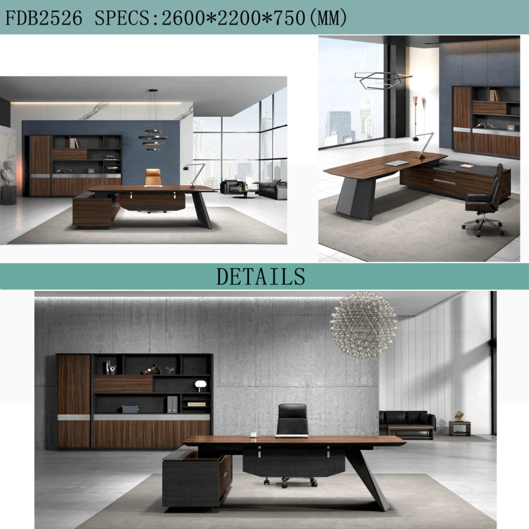 High Quality Wooden Office Desk with Steady Leg Venta De Muebles L Shape Office Executive Desk