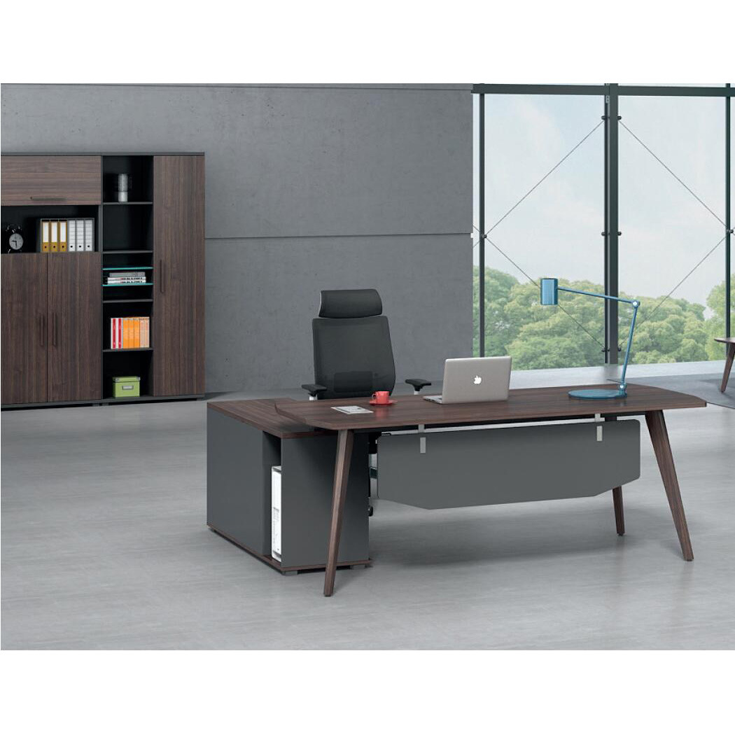 Negotiation Particle Board Office Writing Consulting Modern Iron Wood Table with Side Table