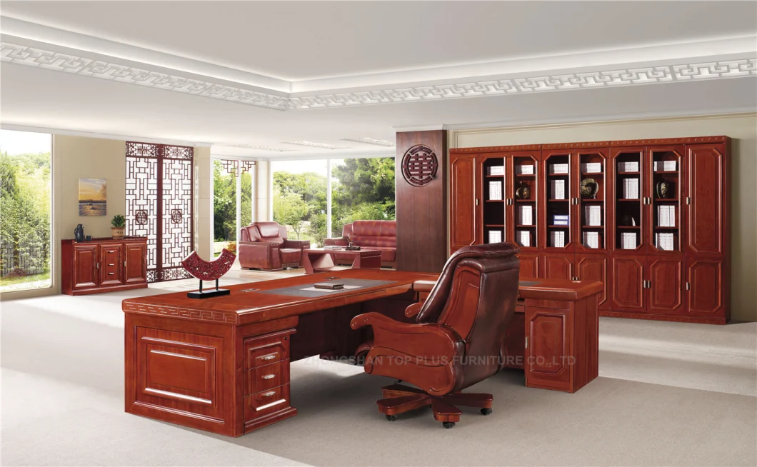 Classic Office Executive Desk Luxury Boss Table Durable Furniture (HA-1628)