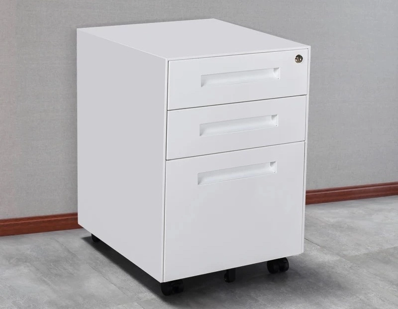 Modern Design Colored Office Furniture 3 Drawer Cold-Roll Steel Steel Mobile Pedestal Moving File Cabinet