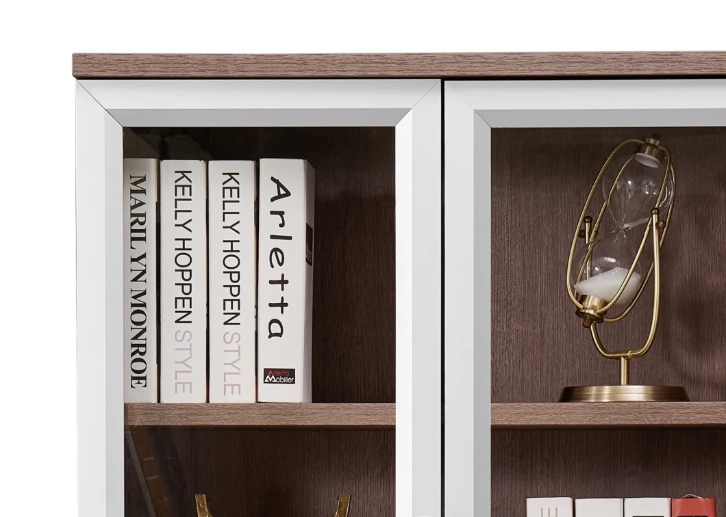 Hot Sale Modern Design MDF Wooden 2 Doors Bookshelf Office File Cabinet