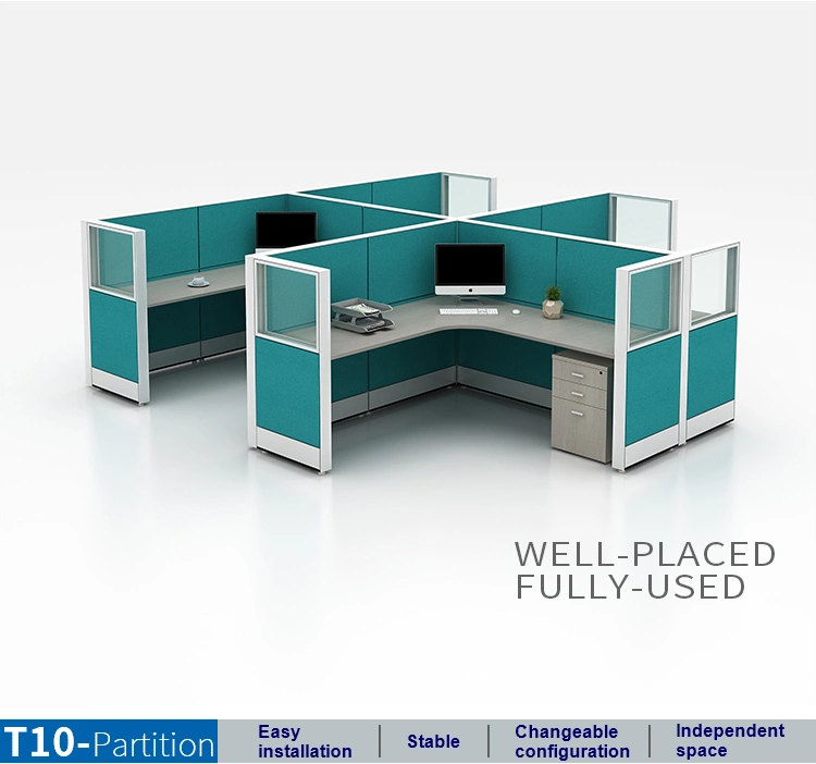 4 Person Office Workstaiton Custom Color Size Office Workstation Office Round Workstation