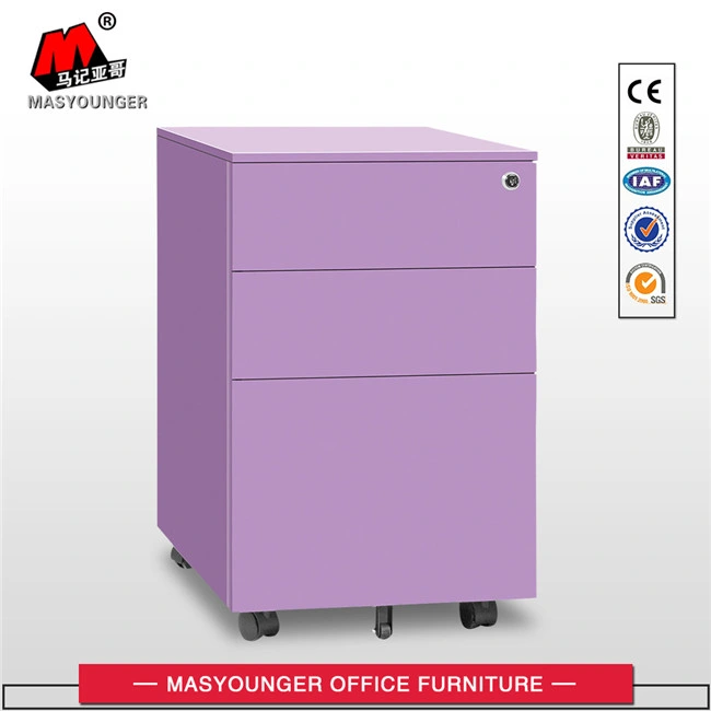 Office Modern Use OEM Metal Moving Storage 3 Drawer Colorful Mobile Filing Pedestal Cabinet