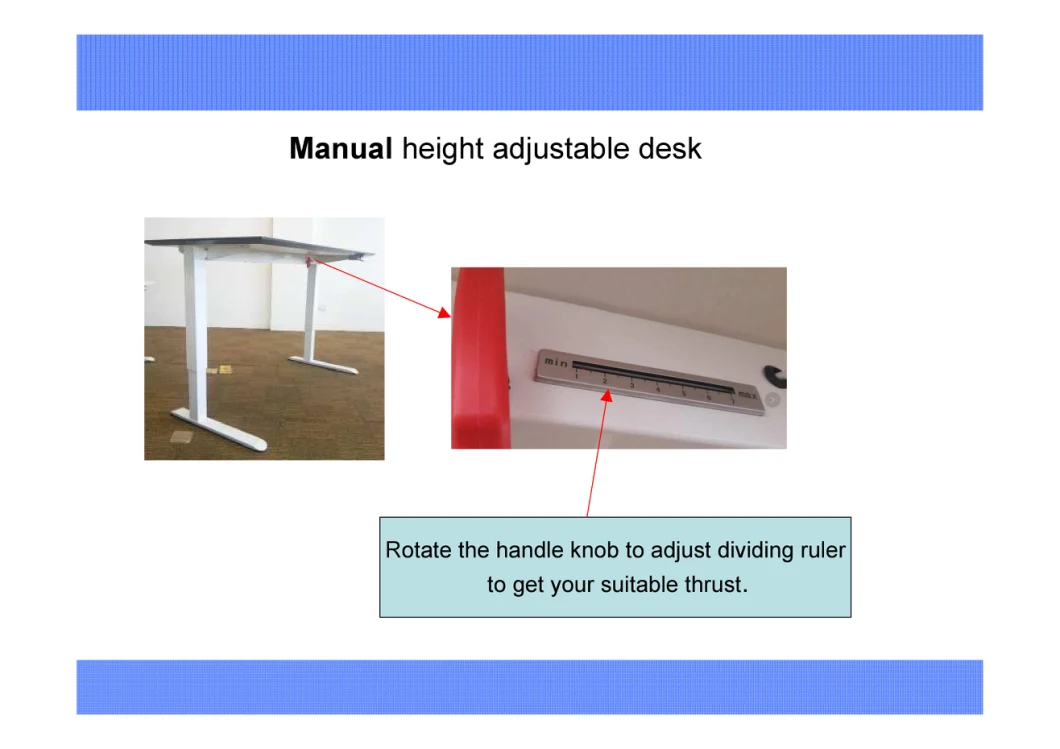 Modern Furniture Manual Height Adjustable Standing Office Workstation Desk Table Frame Desk Legs (MA017)