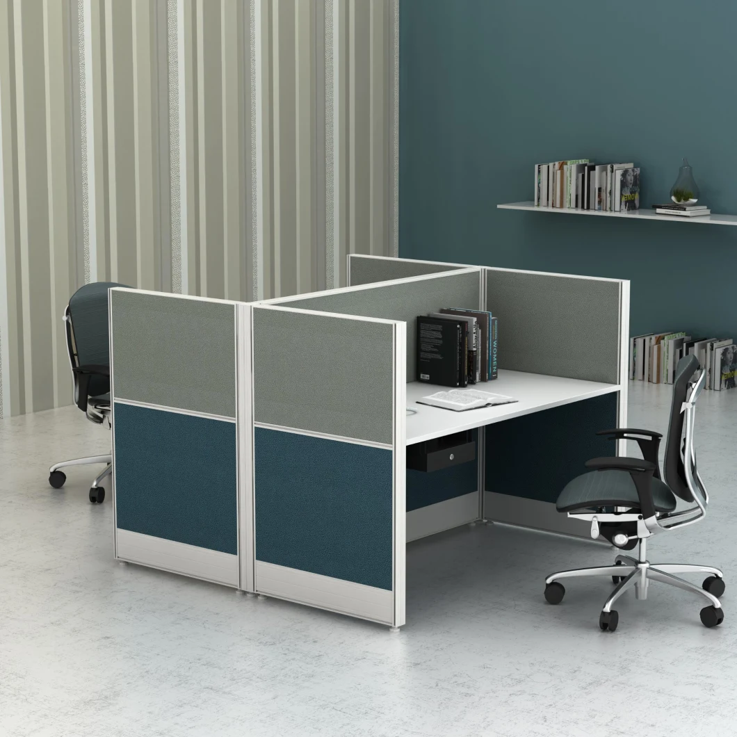 Saving Space Office Furniture Cubical Two Sides Face to Face Office Modular 2 Person Workstation