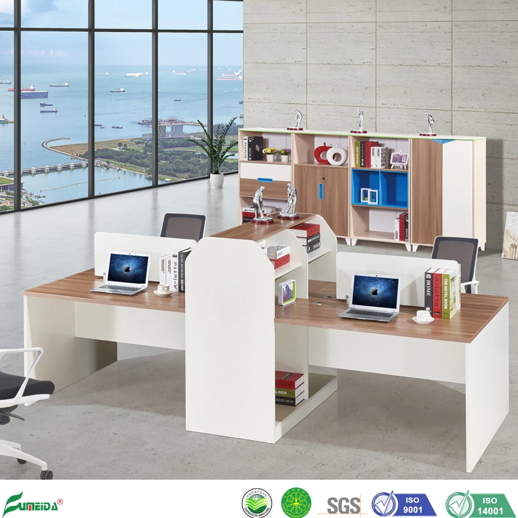 MDF Melamine Chipboard Universal Modern Office Furniture Office Cubicles with Open File Shelves Stroge Workstation