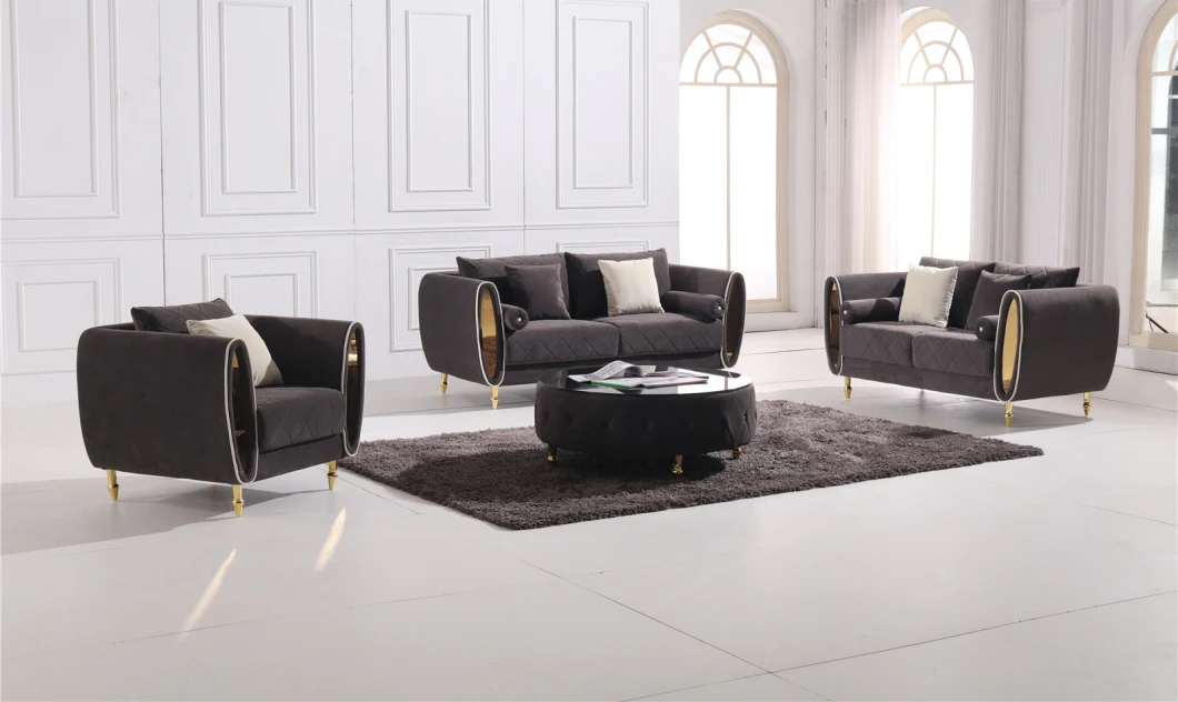 Fabric Sectional Italian Design Modern Style Furniture Home Sofa for Livingroom with Coffee Table