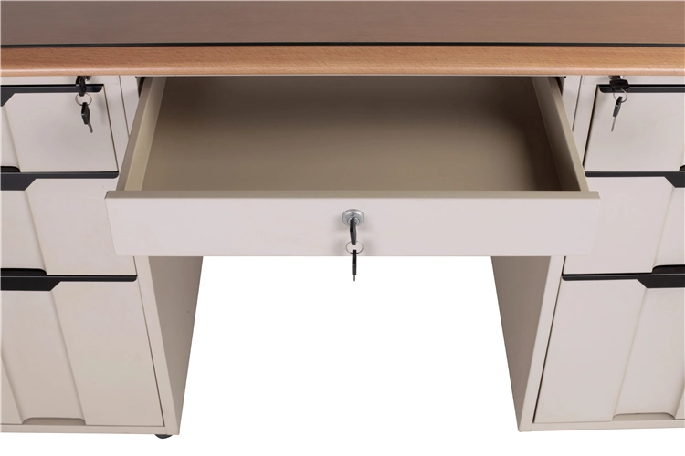 Modern Steel Office Desk with Storage Drawer Legs Metal Furniture Executive Desk Table Design