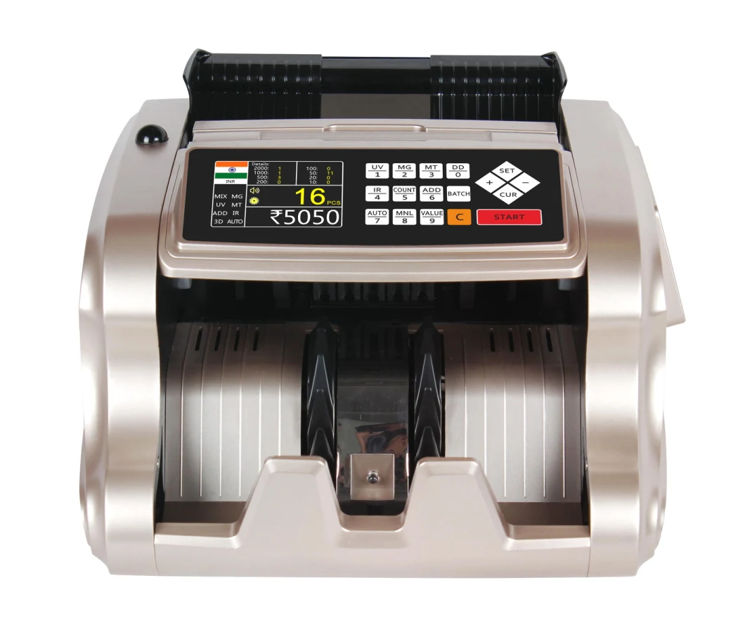 6700t Golden Bill Counter, Indian Rupee Detector and Counter, Banknote Money Counter, Currency Counter, Note Counter