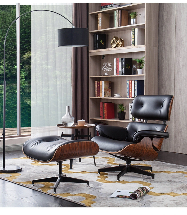 New Customized Wholesale Home Office Furniture Leather Living Room Study Leisure Office Chair Swing Eames Lounge Chair
