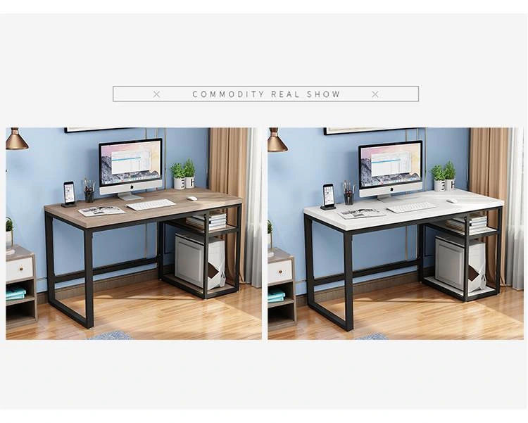 Simple Wooden Size Staff Office Desk Metal Legs Modern Computer Desk Standing Table