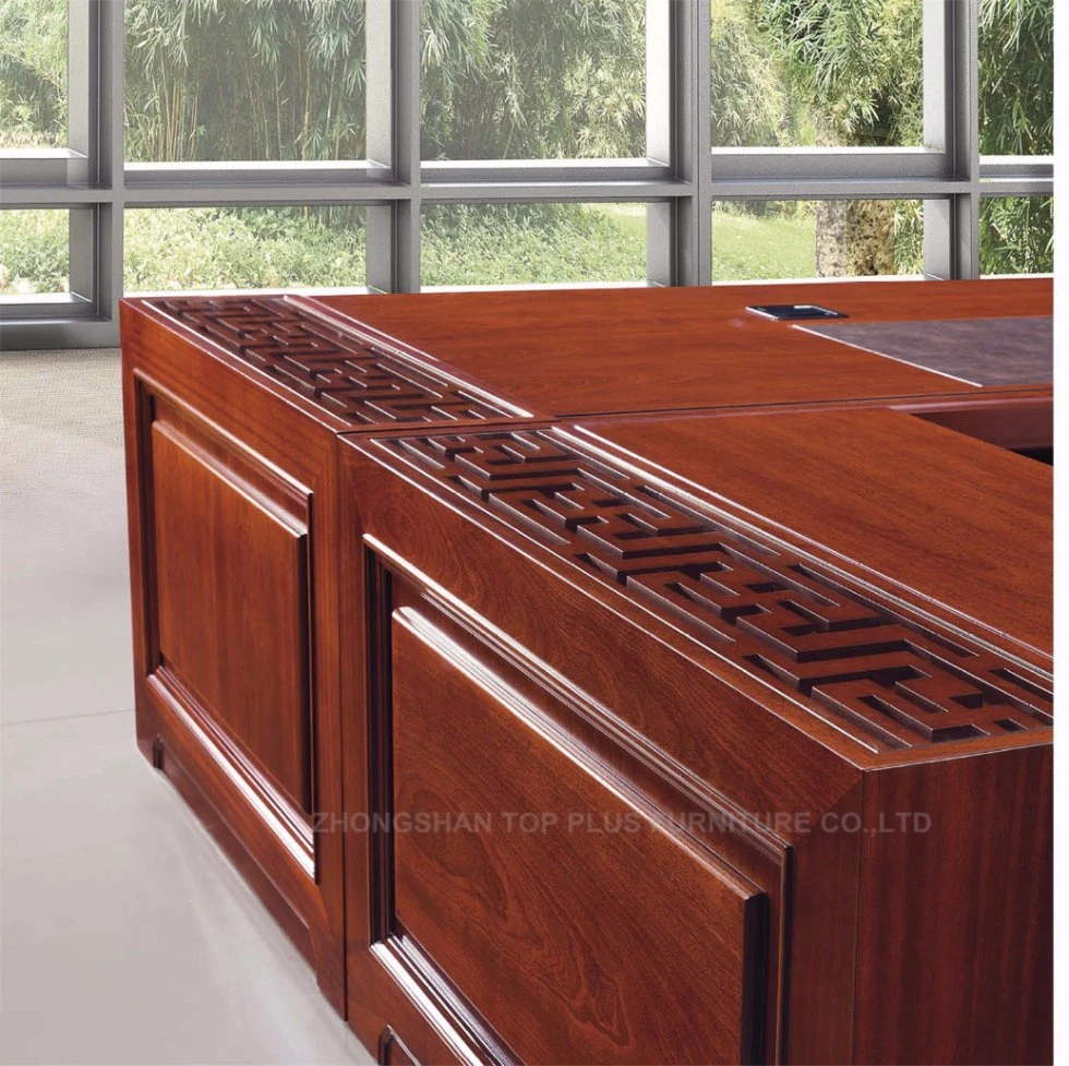 Executive Desk Wooden Luxury Office Table Veneer Furniture (HA-9932)