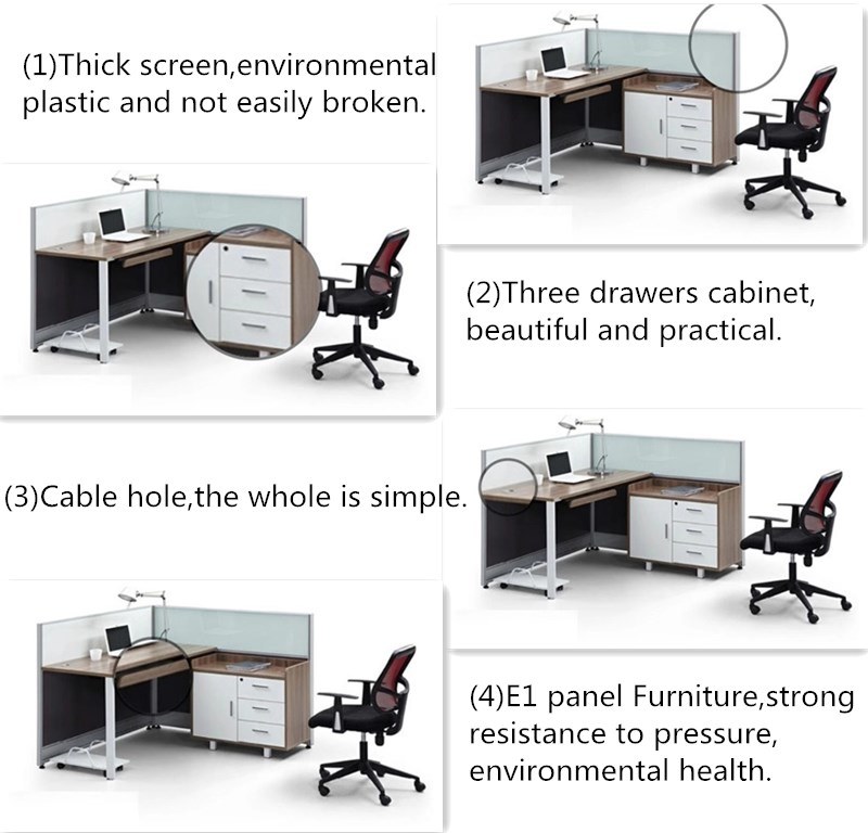 Modern Conference System Movable Wall Office Furniture Glass Computer Standing Desk Workstation Partition