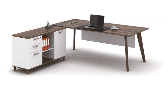 Melamine Office Desk with Metal Leg L Shape Office Table (M-T1620)