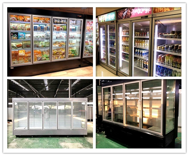 Compact Upright Open Double Doors Fridge for Space-Limiting Supermarkets