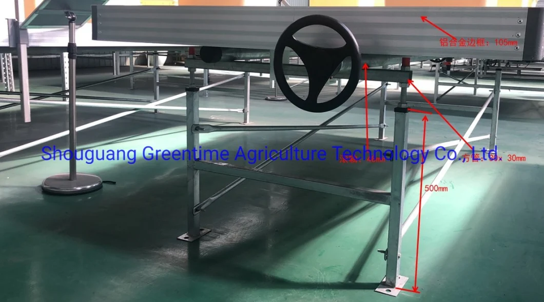 Double Stack Ebb and Flow Rolling Benches for Agricultural Planting