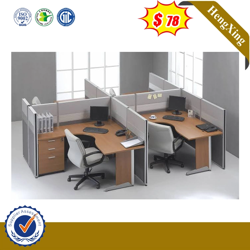 Wooden 4 Seats Movable Wall Office Library Furniture Table Workstation Computer Laptop Desk Office Partition
