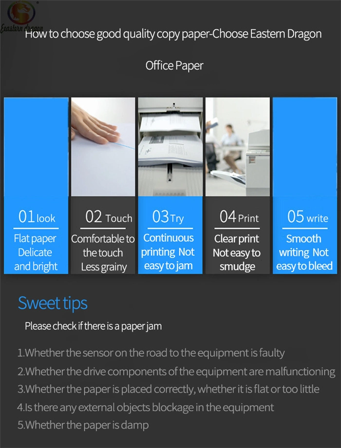 100% Legal Size Office Paper White Wood Pulp Office Perfect Print A4 Paper 80g 75g 70g