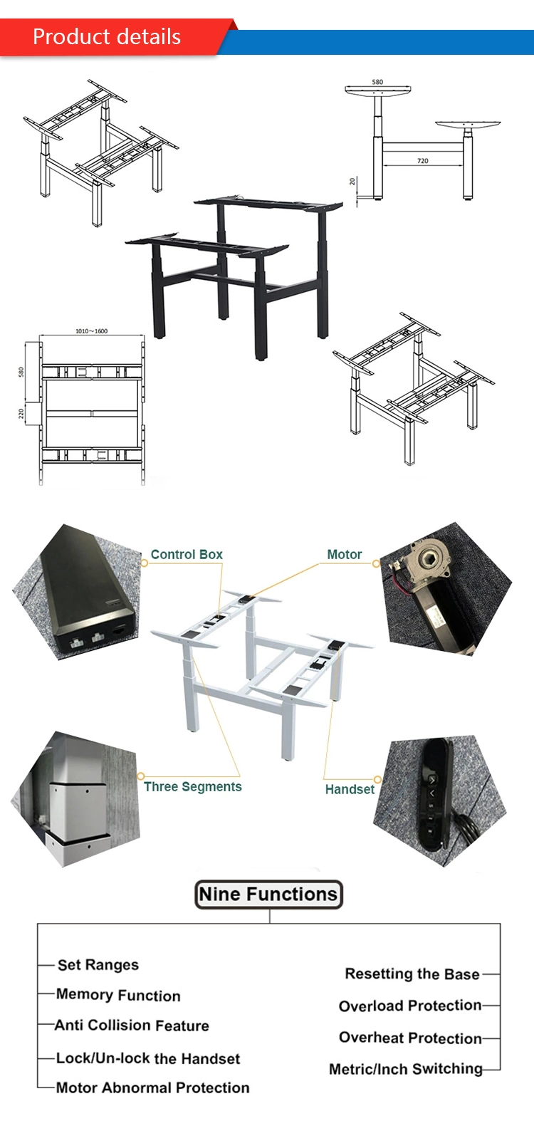 Office Desk Cubicle for 4 Person Call Center Office Standing Desk