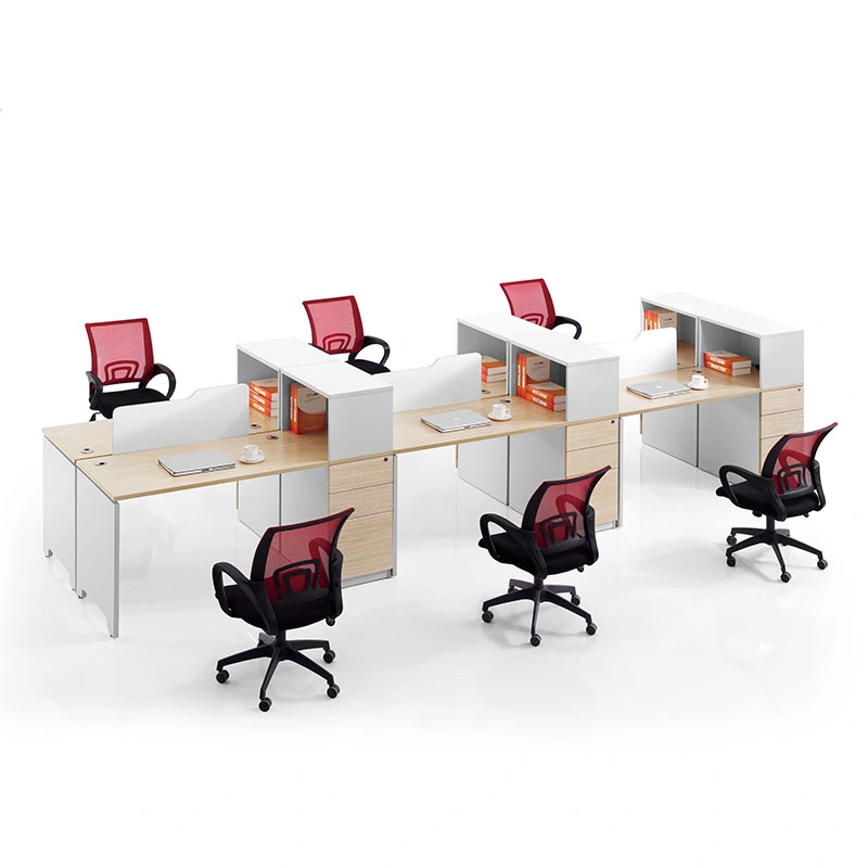 Wholesale Modern Office Furniture Tables MFC/MDF Wooden 4 Person Office Workstation
