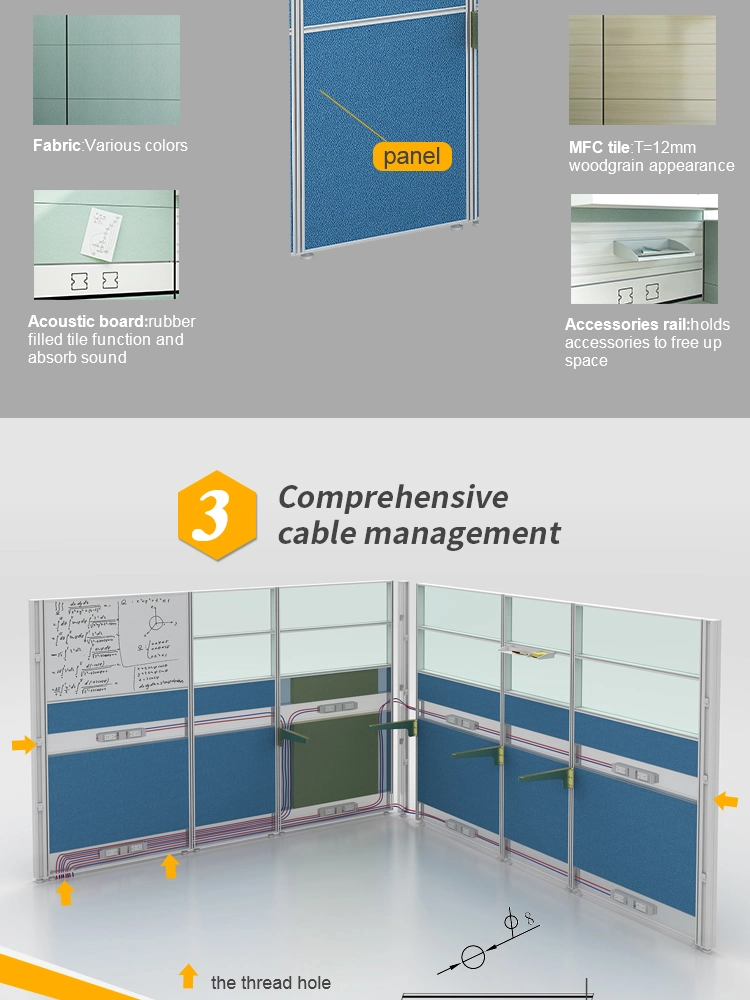 China Manufacture Modern Office Desk Cubicles Office Workstation Cubicle for 6 Person