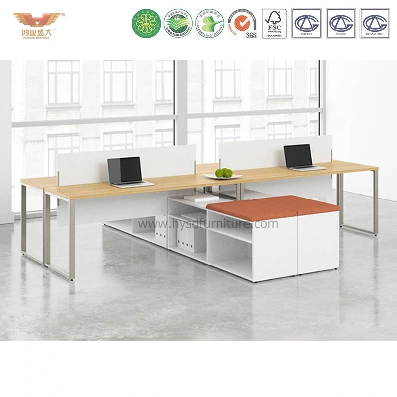 New Style Melamine Office Workstation Desk with L Shape Return
