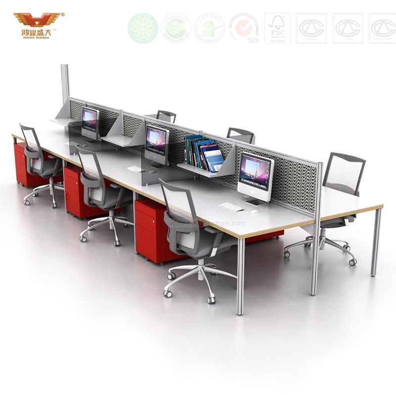 Modern Modular Office Workstation Table 6 Person Dividers Office Cubicle
