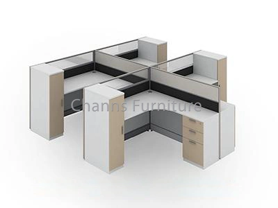Modern Furniture L Shape Computer Table Wooden Cabinet Office Cubicle (CAS-W31493)