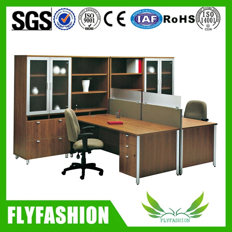 High Quality Office Furniture Wooden Staff Desk with Wall Cabinet (PT-63)