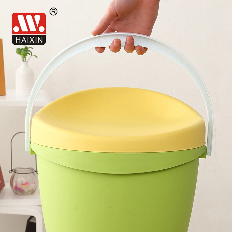 Storage Stool Bucket with Handle Plastic Decorative Ottoman Stool