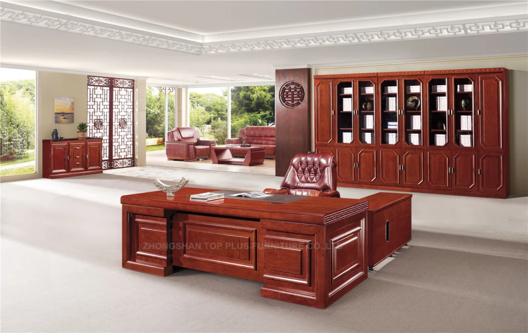 Office Wooden Executive Desk Veneer Luxury CEO Table Furniture (HA-1624)