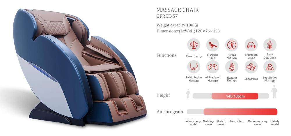 Multi-Function Electric Wholesale New Shiatsu Infrared Therapy 3D Full Body Massage Chair