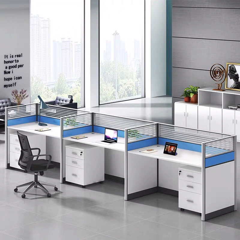Melamine Office Workstation Office Systems Furniture for 3 Person (SZ-WSR127)