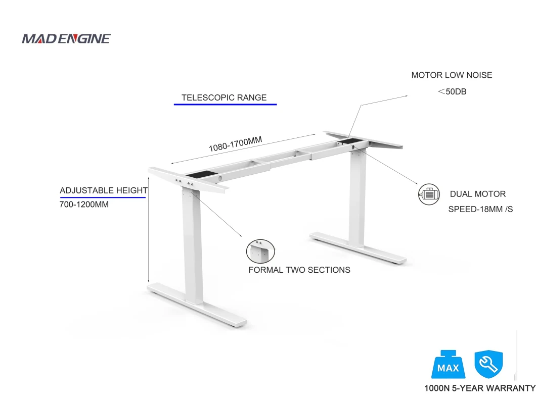 Mad Engine Best Ergonomic Height Adjustable Standing Desk Riser Sit to Stand Desk